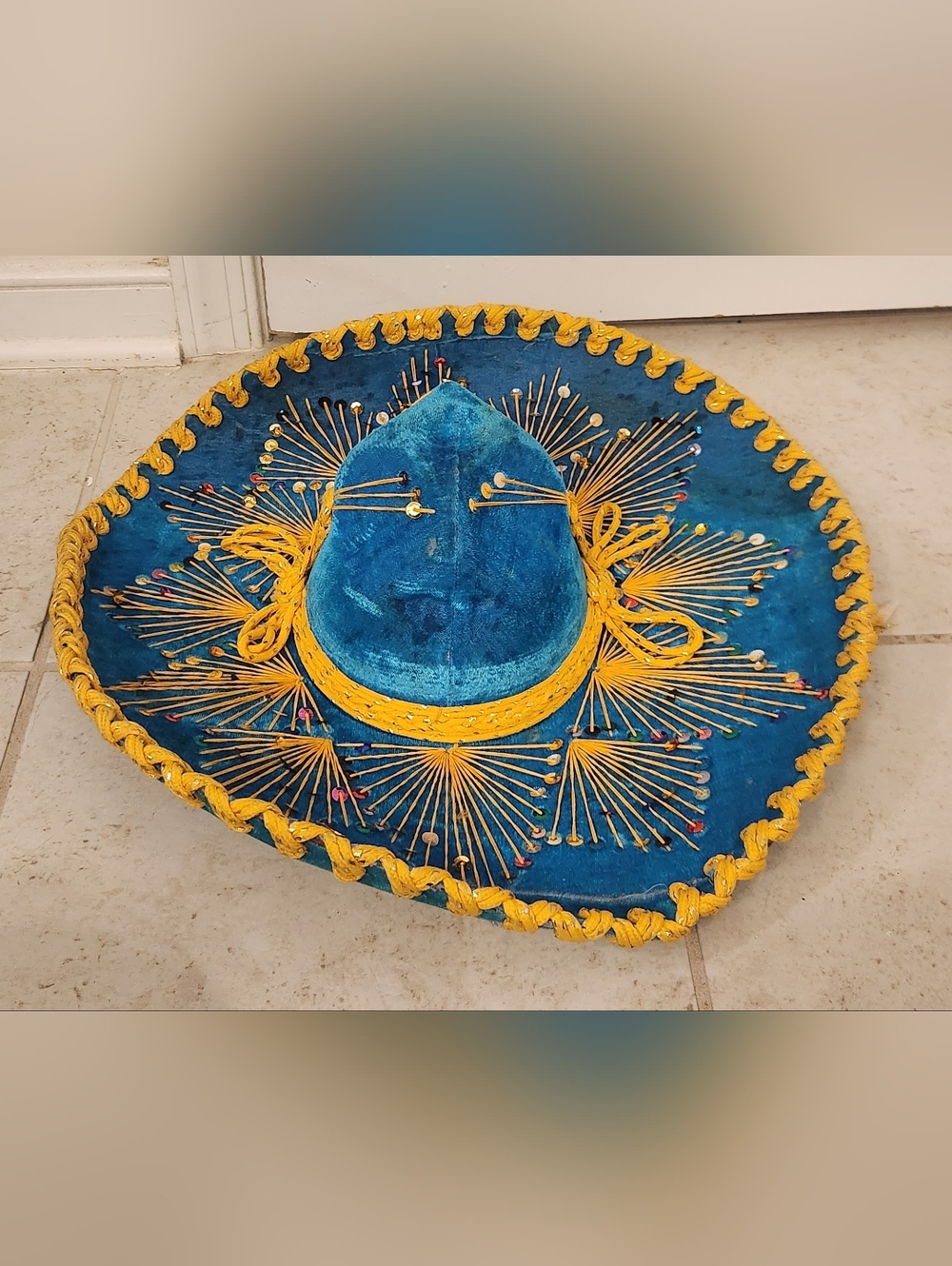 Salazar Yepez Sombrero Mariachi Blue Velvet Mexican Hat Charro